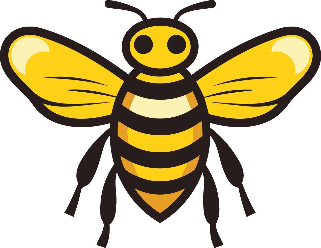 A cartoon bee with black and yellow stripes vector