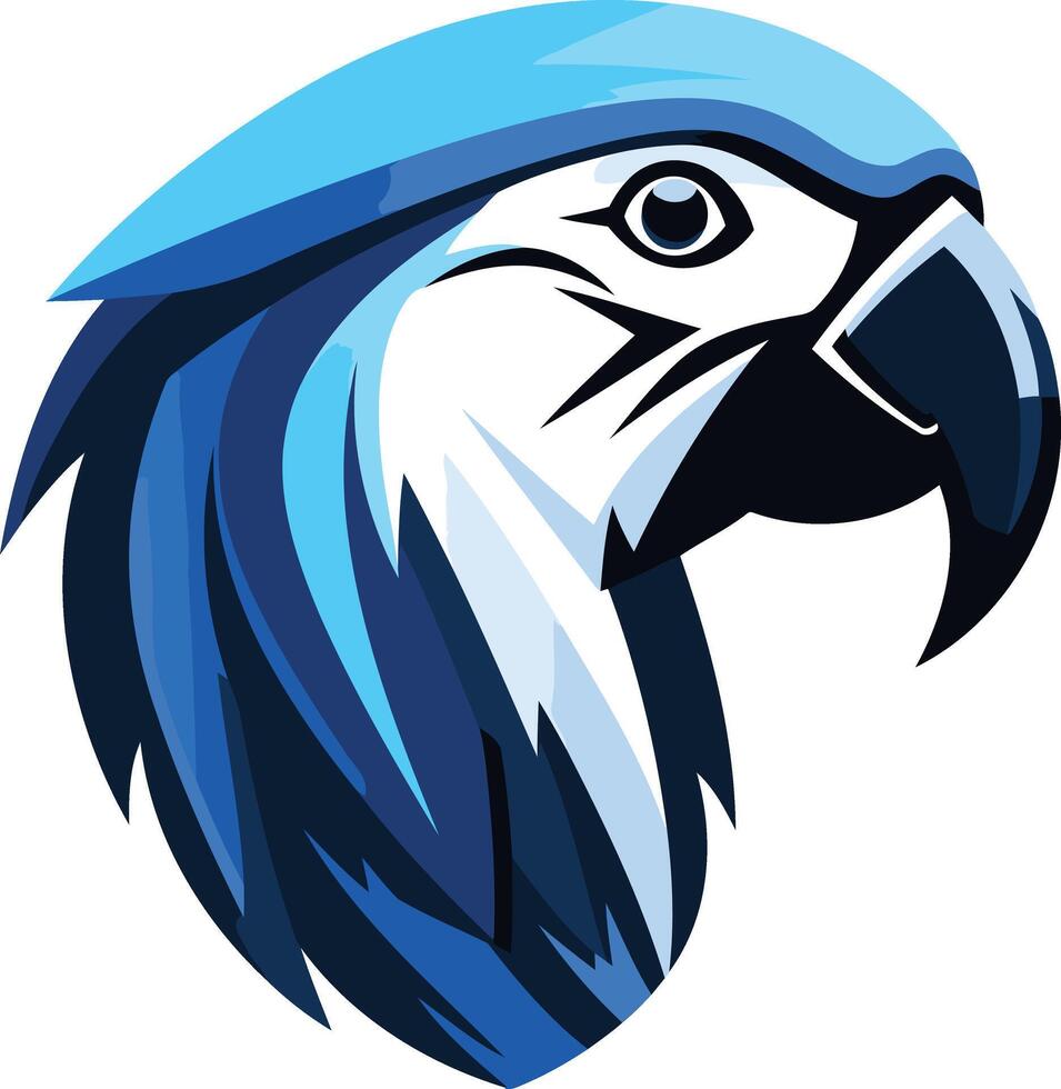 Blue parrot head illustration vector