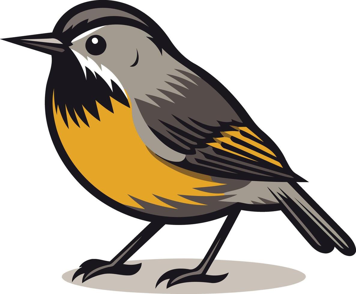 A cartoon bird with a black and yellow beak vector