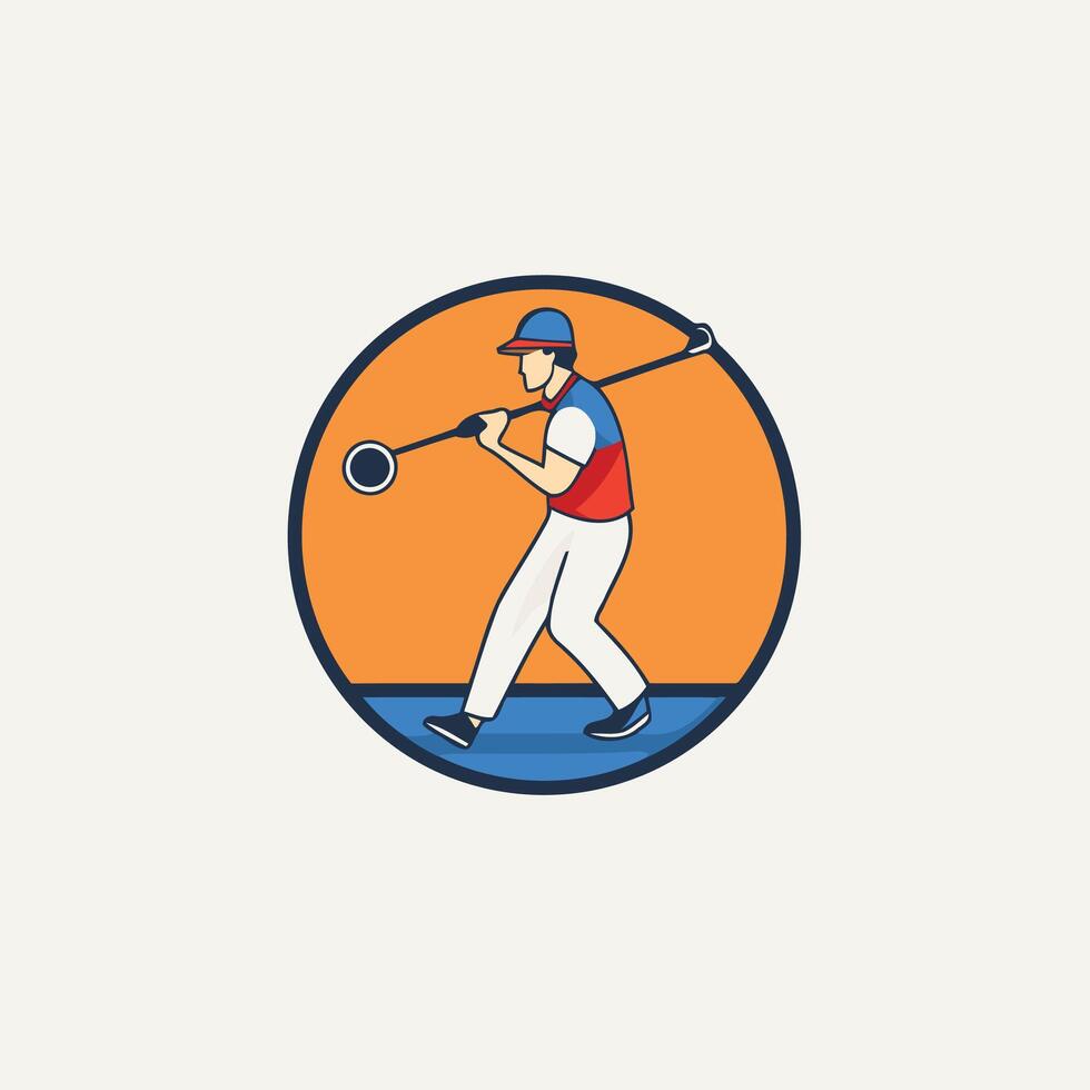 Baseball logo with the title 'baseball player' vector