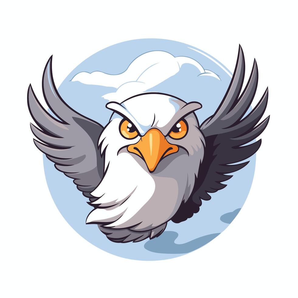 An eagle with wings spread out in the sky vector
