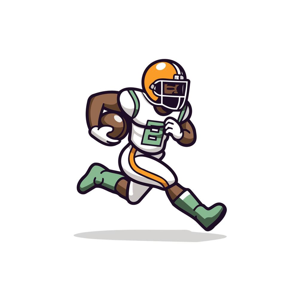 A cartoon football player running with the ball vector