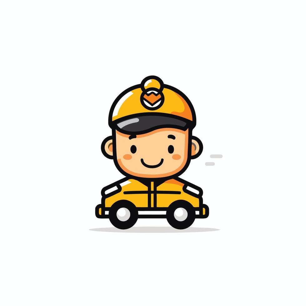 A cartoon character driving a car vector