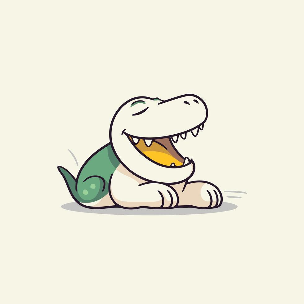 A cartoon crocodile with its mouth open vector