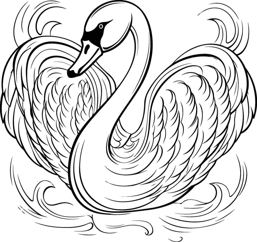 Swan coloring pages free printable coloring pages vector