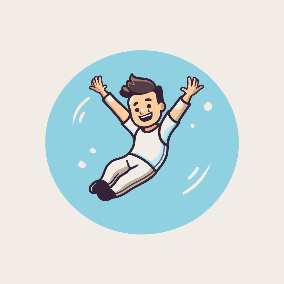 A cartoon man floating in the air vector