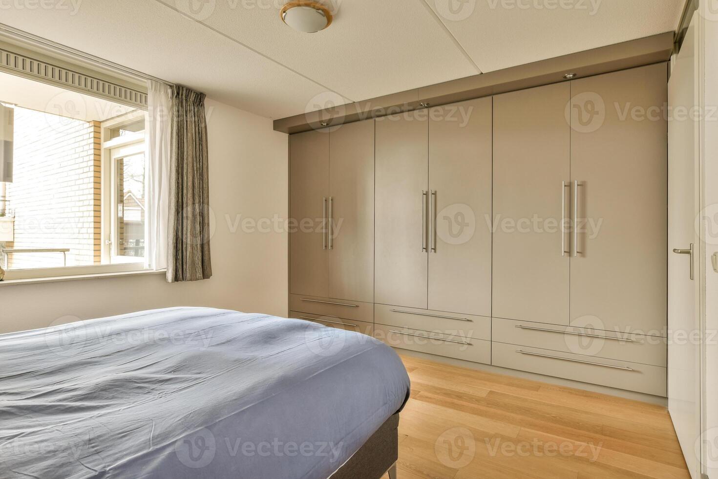 A bed in a room photo