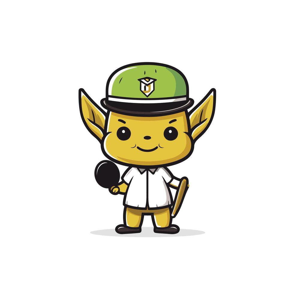 A cartoon character holding a bat vector