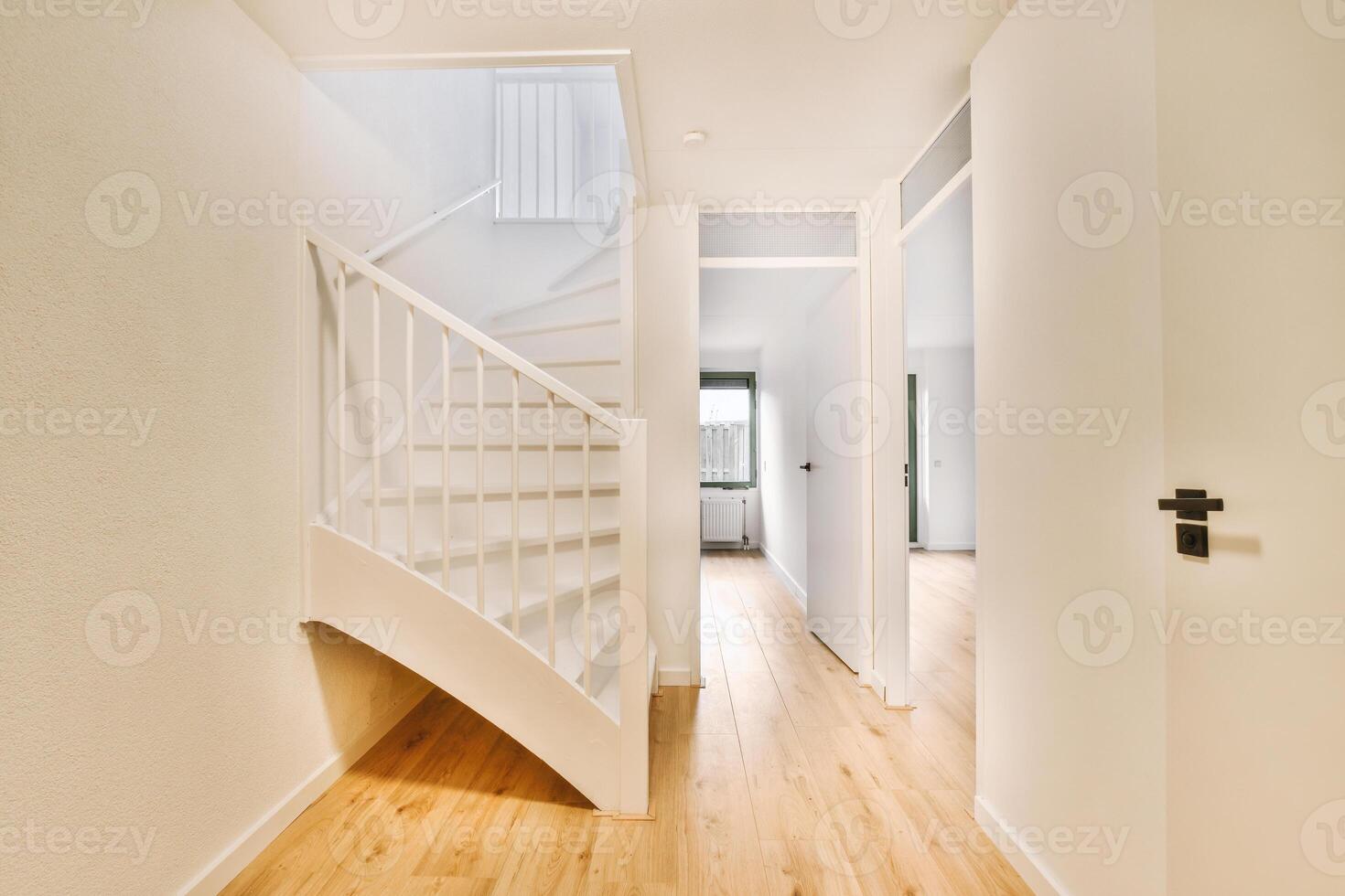 A white spiral staircase photo