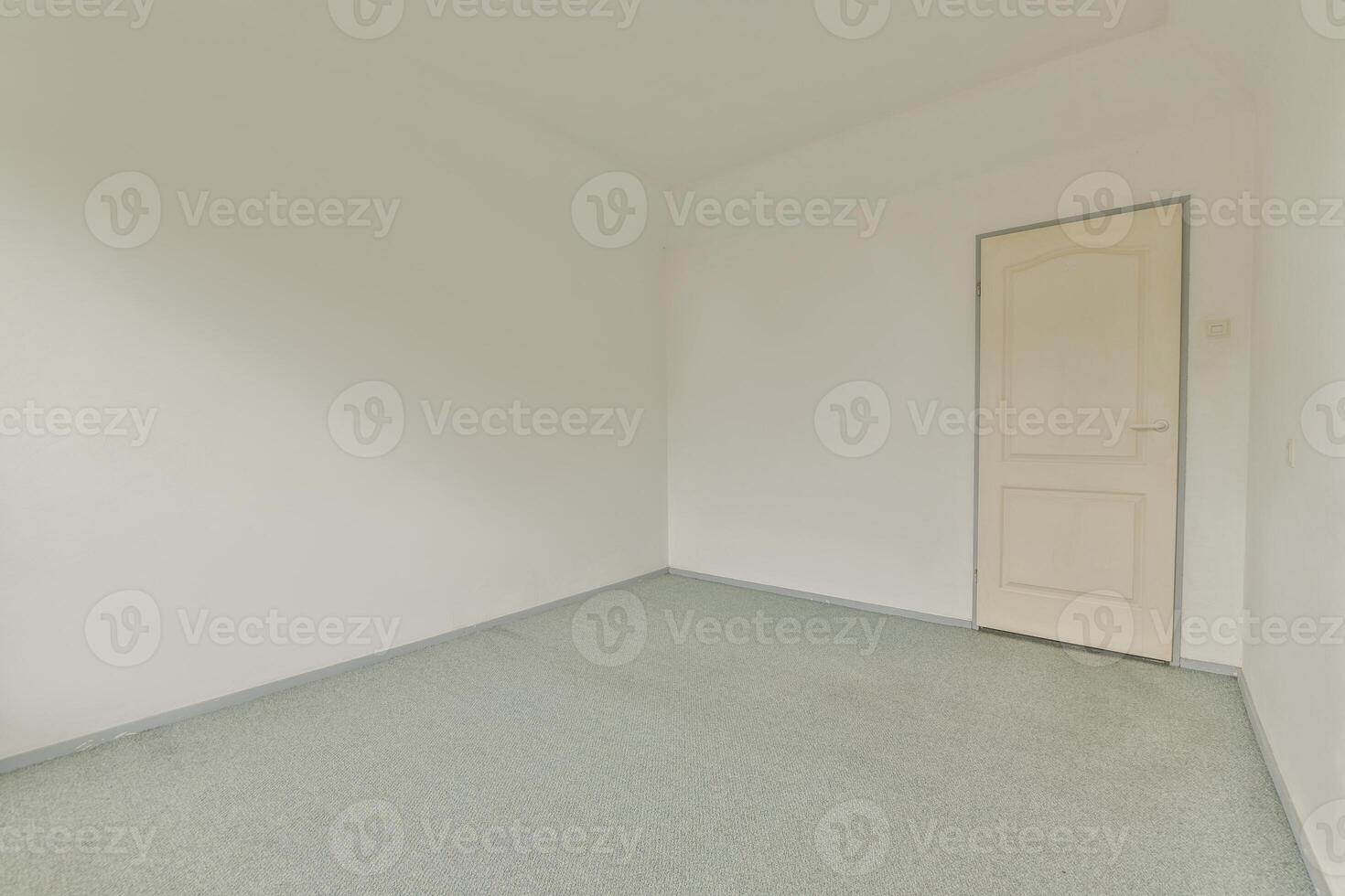 Empty room with carpet and door photo