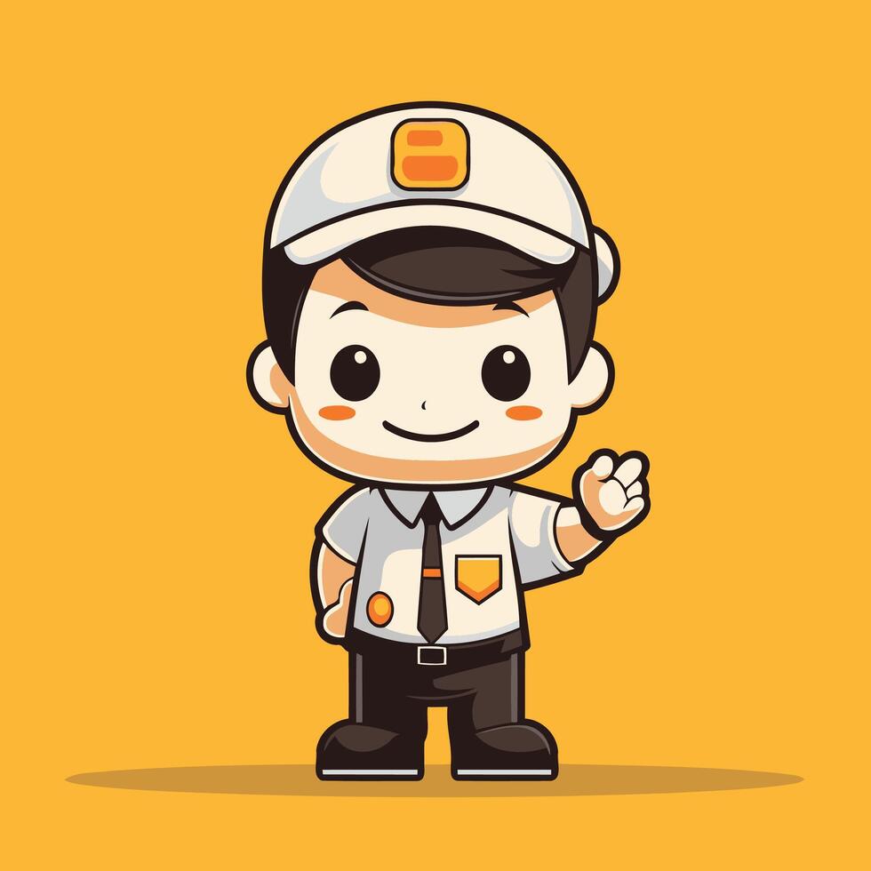 Cartoon character of a delivery boy with a smile vector