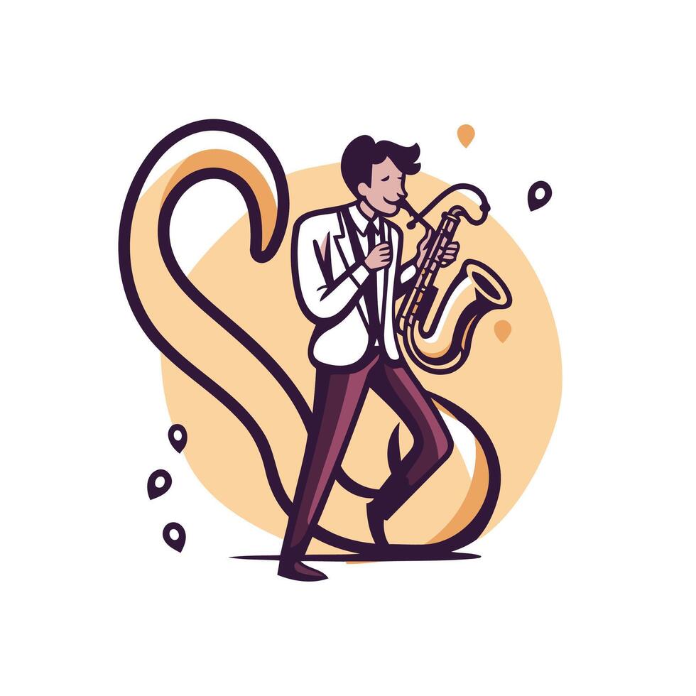 A man in a suit playing the saxophone vector