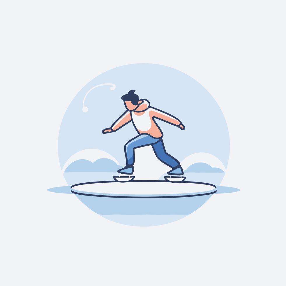 A man riding a skateboard on a wave vector