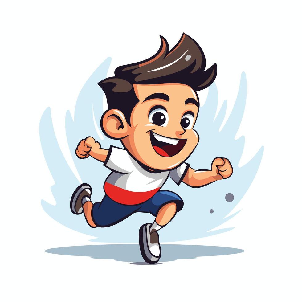 Cartoon boy running, illustration vector
