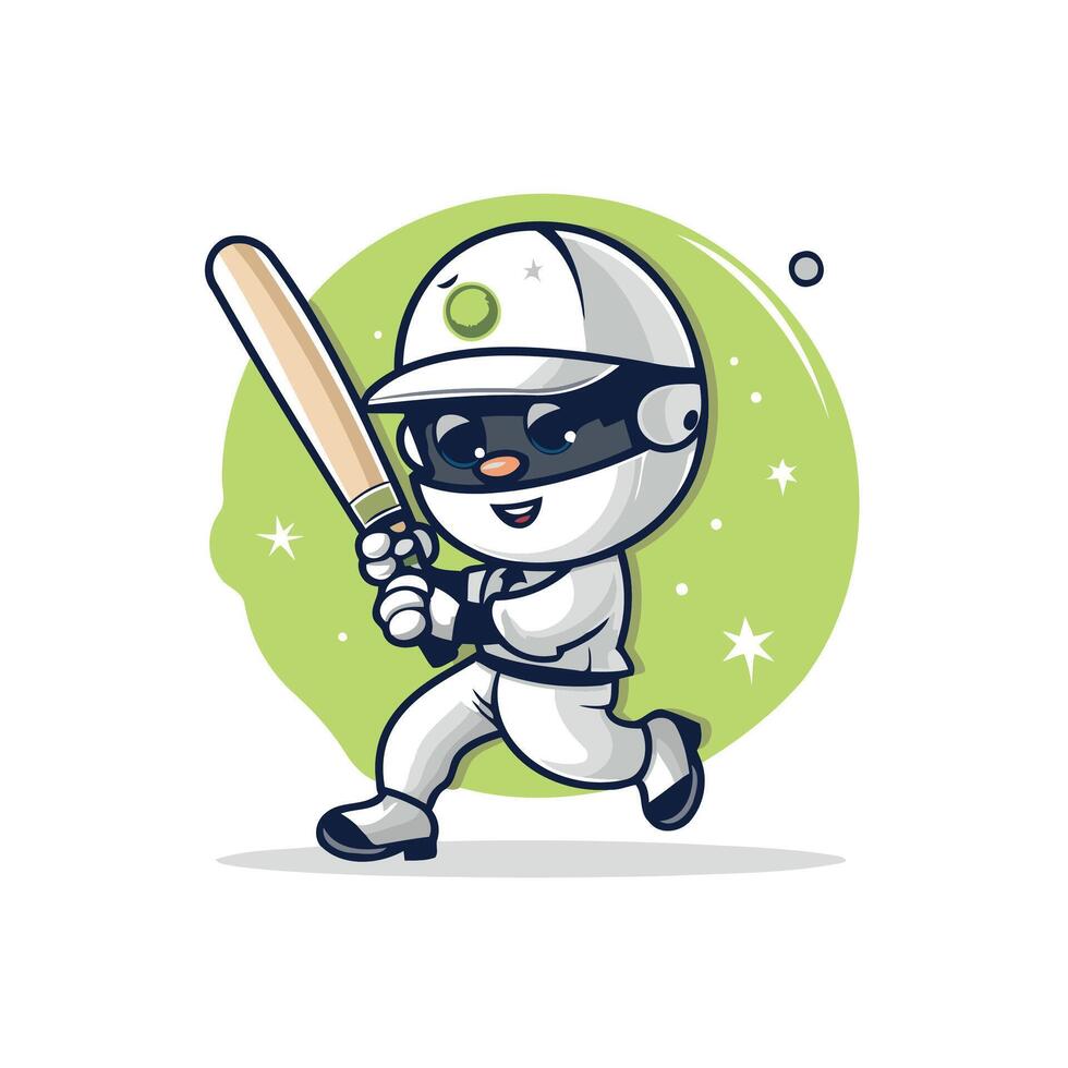 Cricket player illustration vector