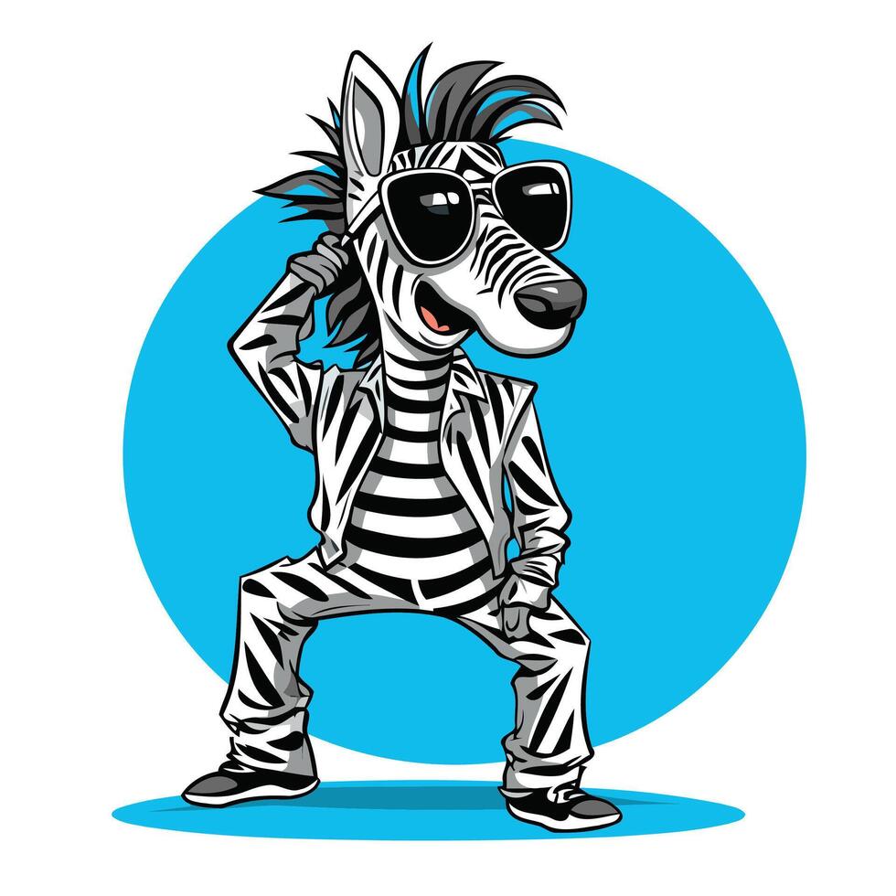 A cartoon zebra wearing sunglasses and a suit vector