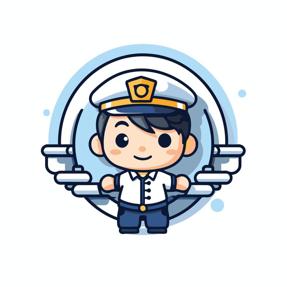A cartoon character of a police officer vector