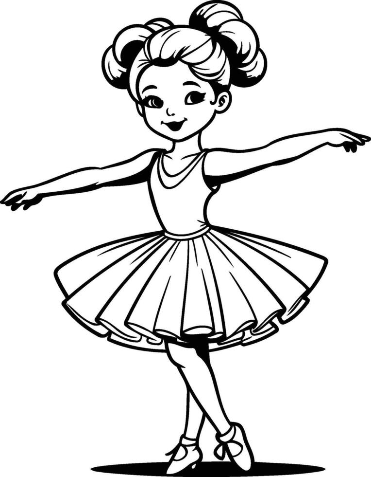 Ballerina coloring pages vector