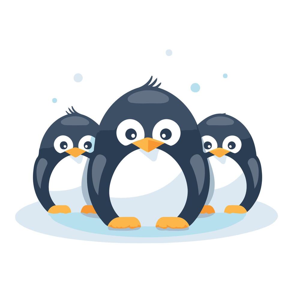 Penguin family illustration vector