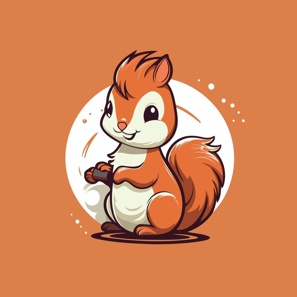 A cartoon squirrel holding a piece of food vector