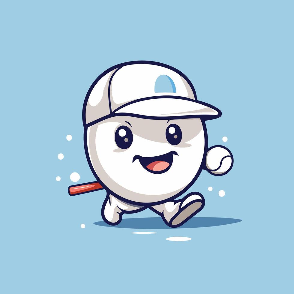 A cartoon baseball player with a bat and glove vector
