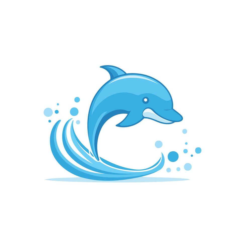Dolphin jumping out of the water, illustration vector