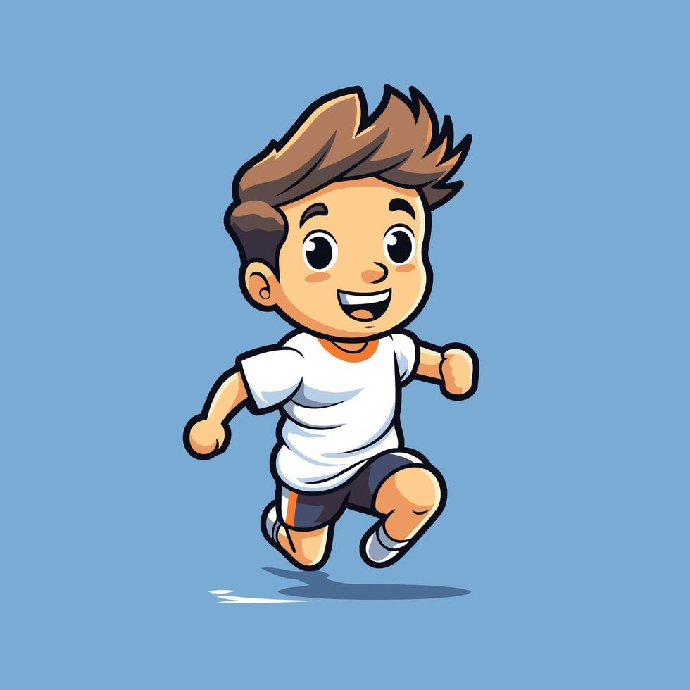 Cartoon boy running in the background vector