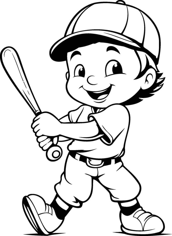 Baseball player coloring pages - Baseball Player Coloring Pages Free Vector 