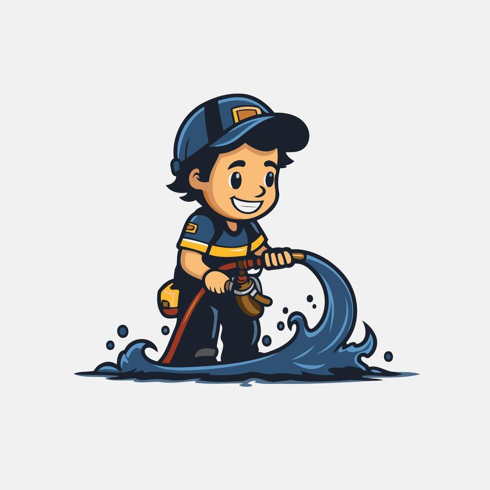 A cartoon character with a hose and a hat vector