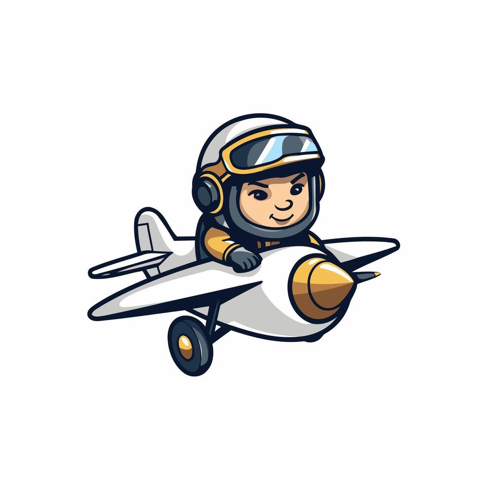 A cartoon character flying on a plane vector