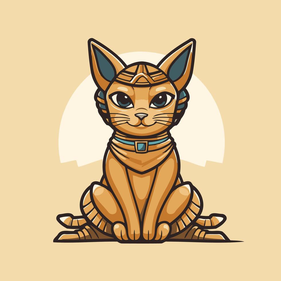 An egyptian cat with a blue head and blue eyes vector