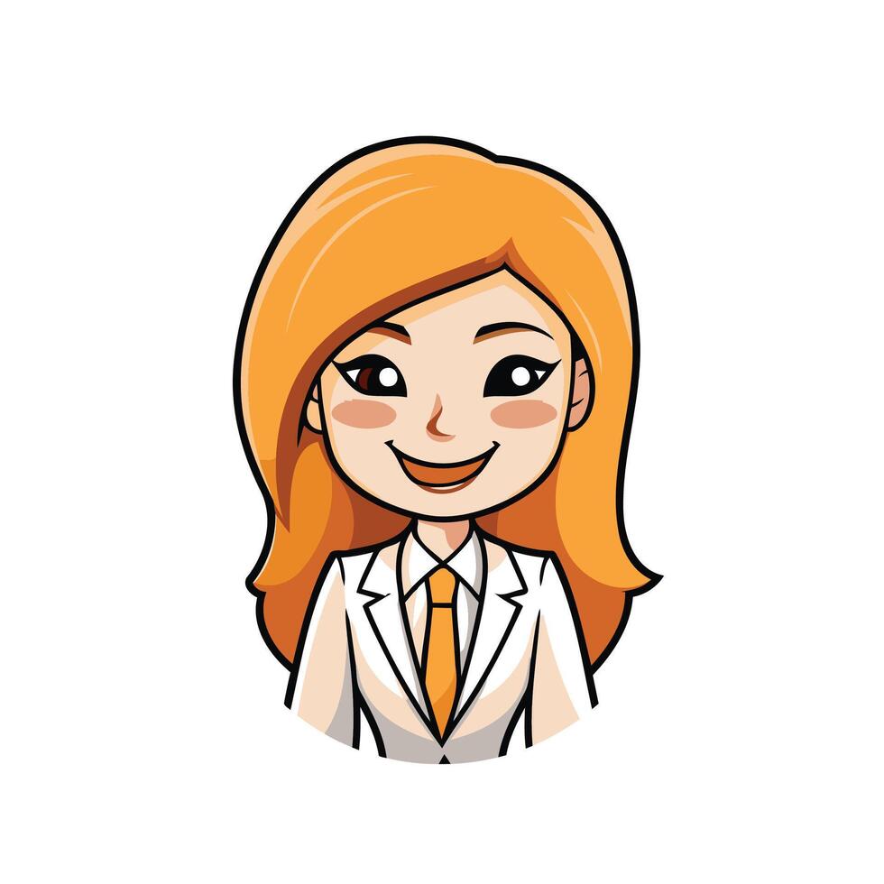 A cartoon woman in a suit and tie vector