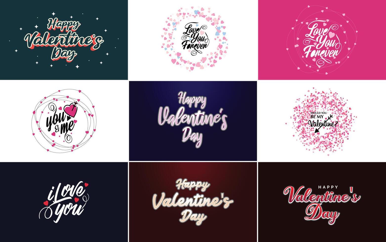 Valentine's day typography collection vector