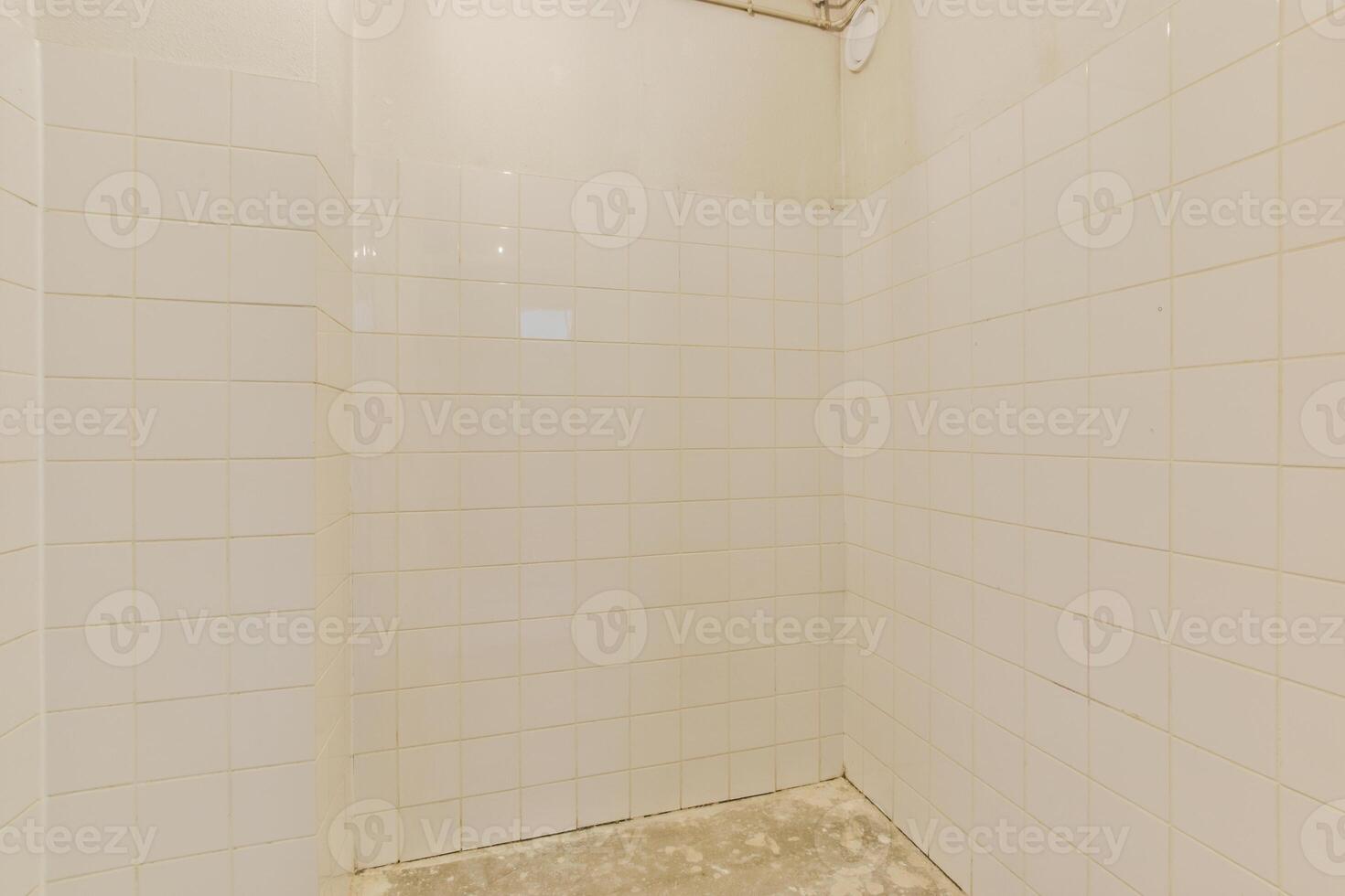 A bathroom with a shower and a toilet photo