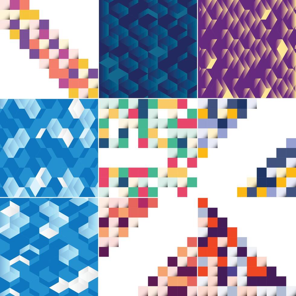 Abstract geometric patterns set of geometric shapes vector