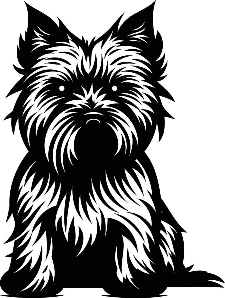 A black and white drawing of a dog sitting vector