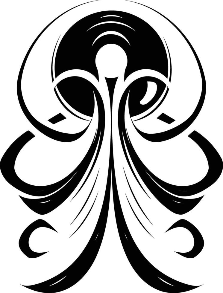 An octopus tattoo design with a black and white background vector