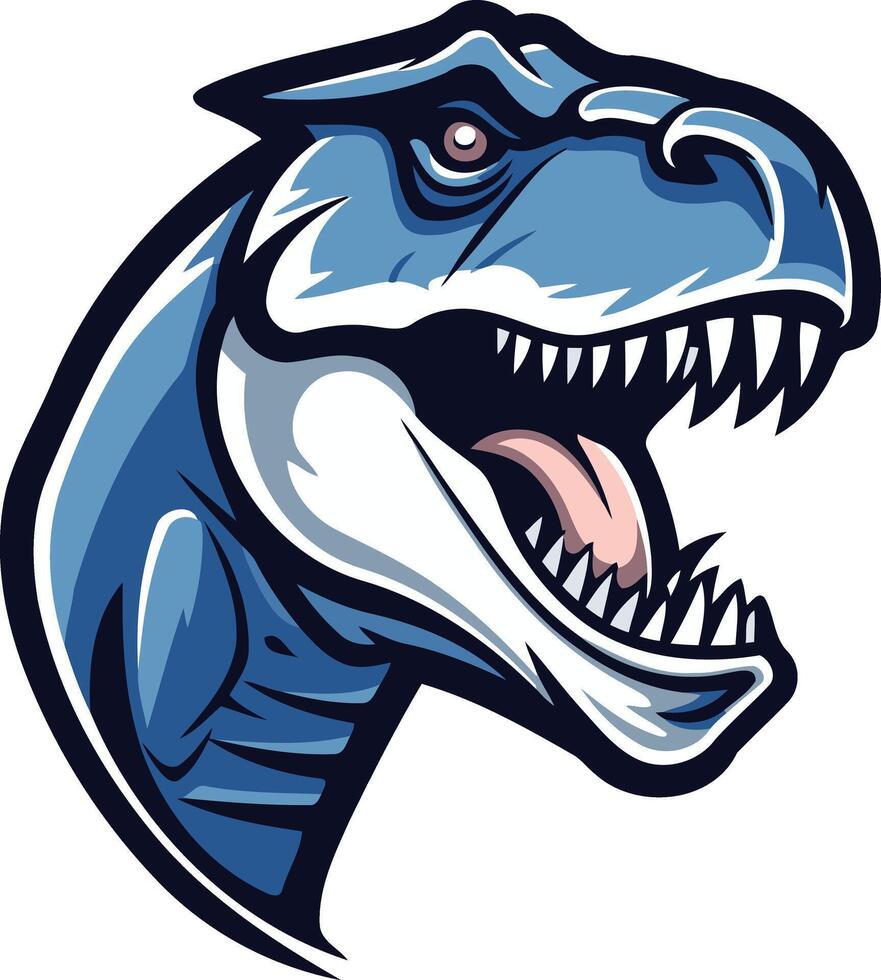 A t - rex head with open mouth vector