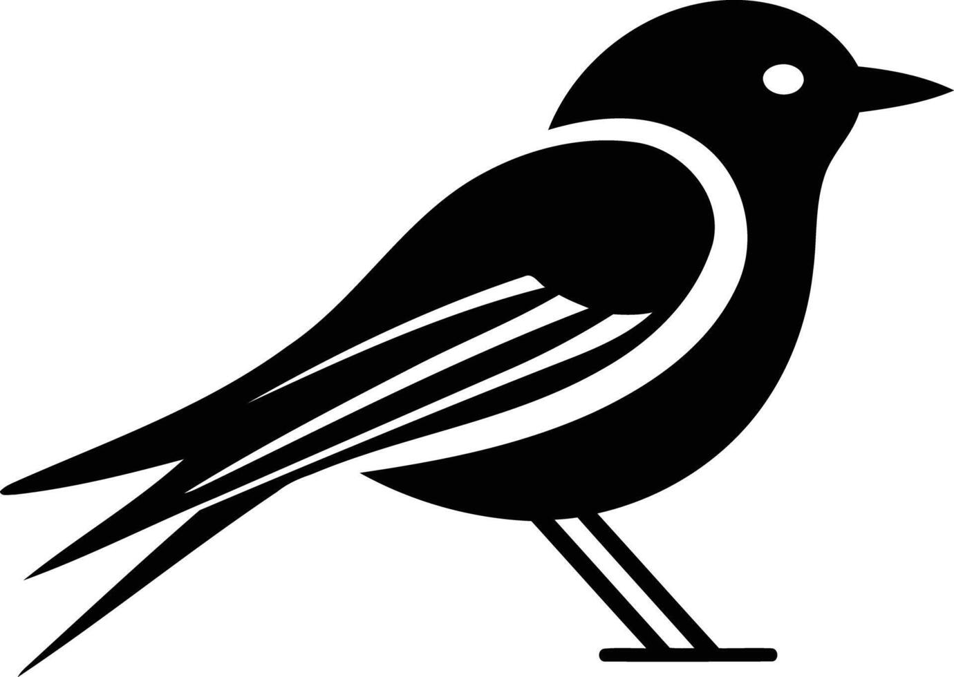 Black bird silhouette on white background vector
