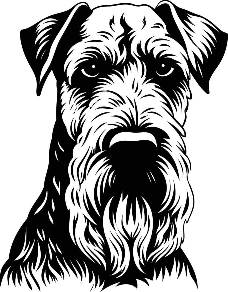 A black and white illustration of a schnauzer vector