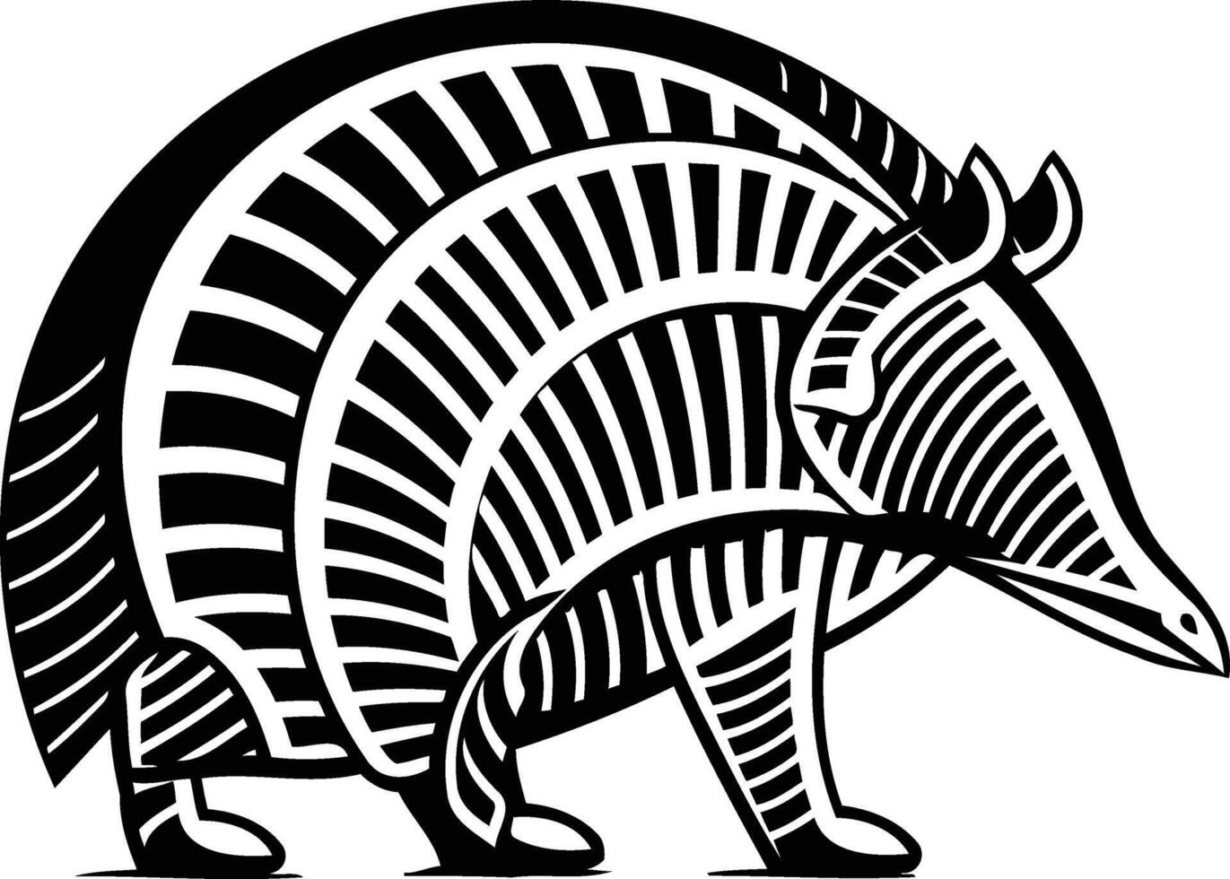 An armadillo in a tribal style vector