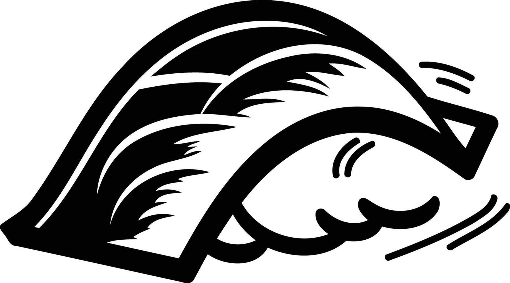 A black and white drawing of a wave vector