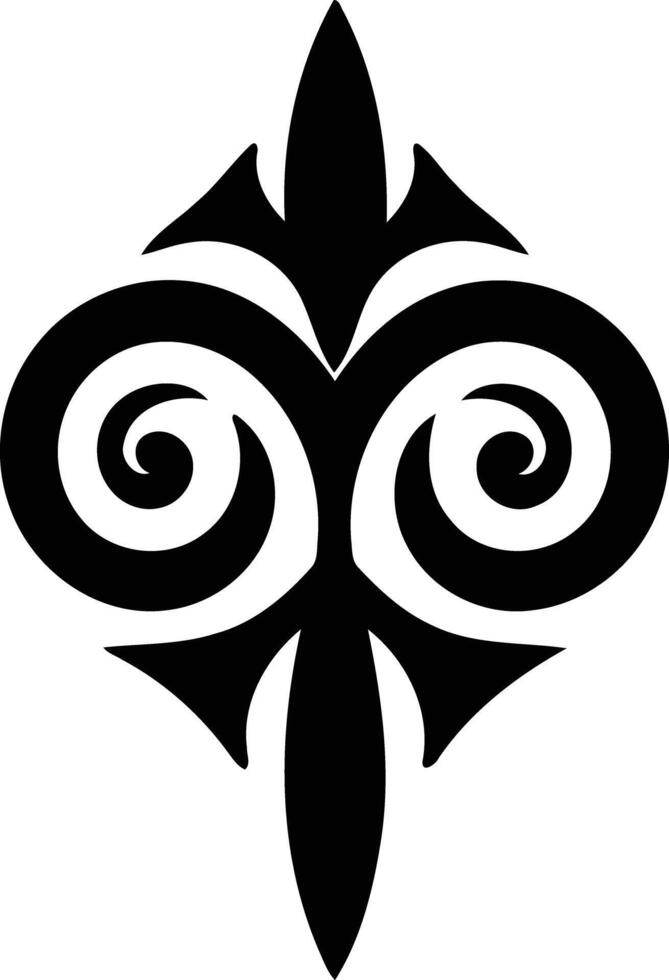 A black and white symbol with a spiral design vector