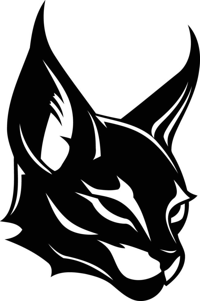 A black and white cat head with a long tail vector