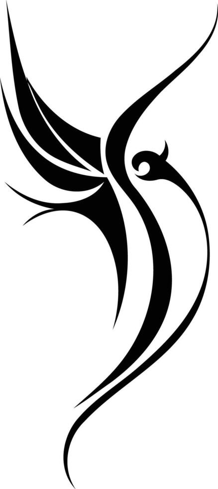 A black and white bird with wings vector