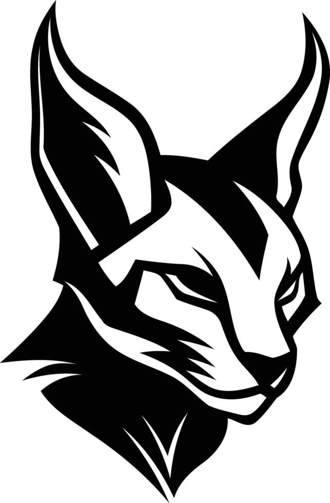 A black and white drawing of a cat head vector