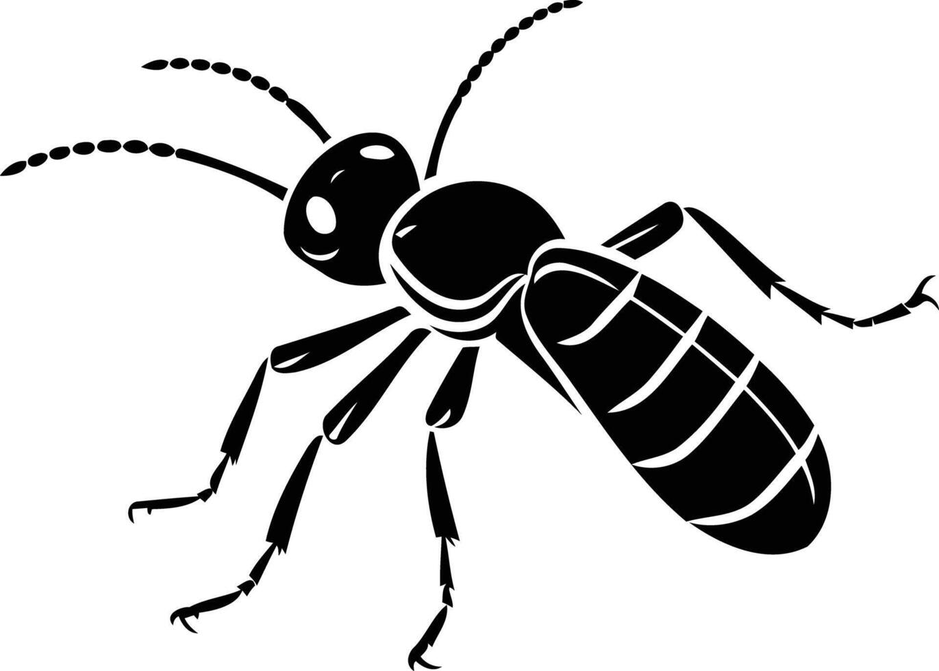 A black and white drawing of a bug vector