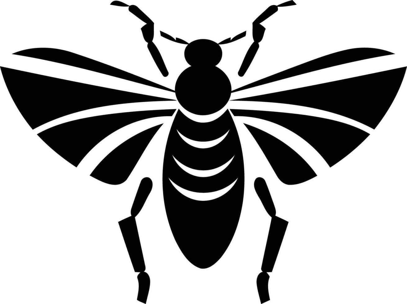 A black and white silhouette of a bug vector