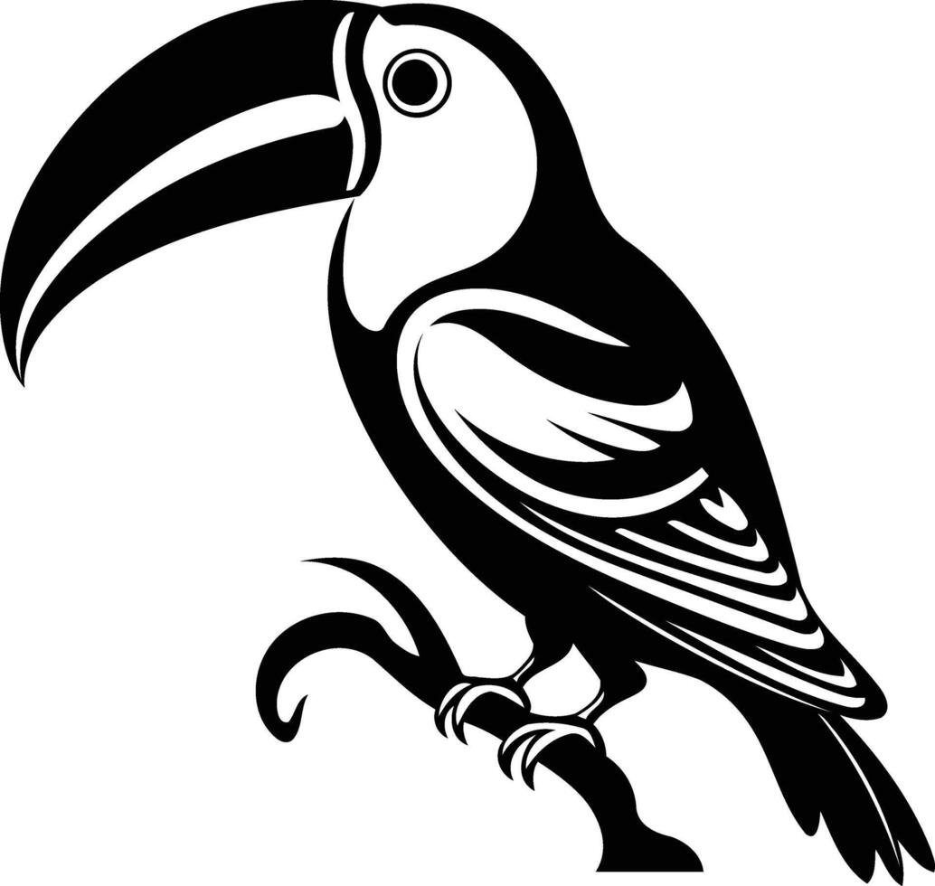 Toucan bird silhouette vector