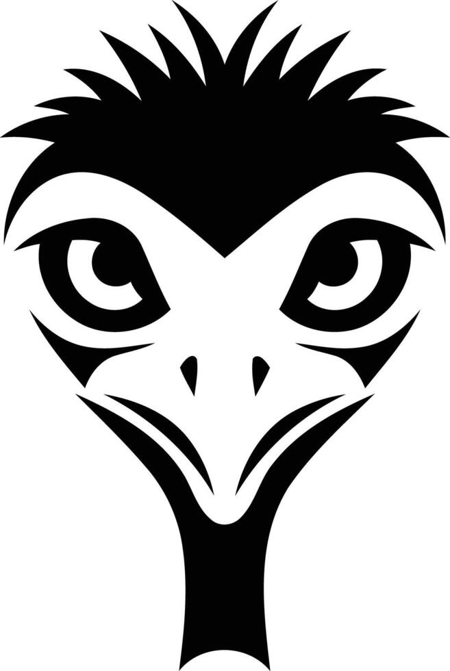 An ostrich head with a black and white design vector